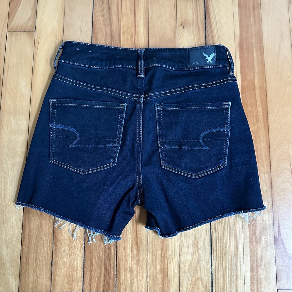 American Eagle High-Rise Shortie Dark Denim Shorts